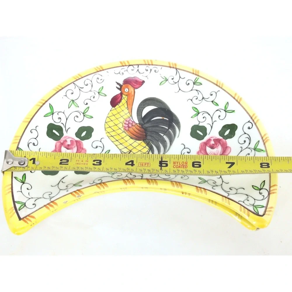 3 Early Provincial Rooster and Roses Bone Dish PY